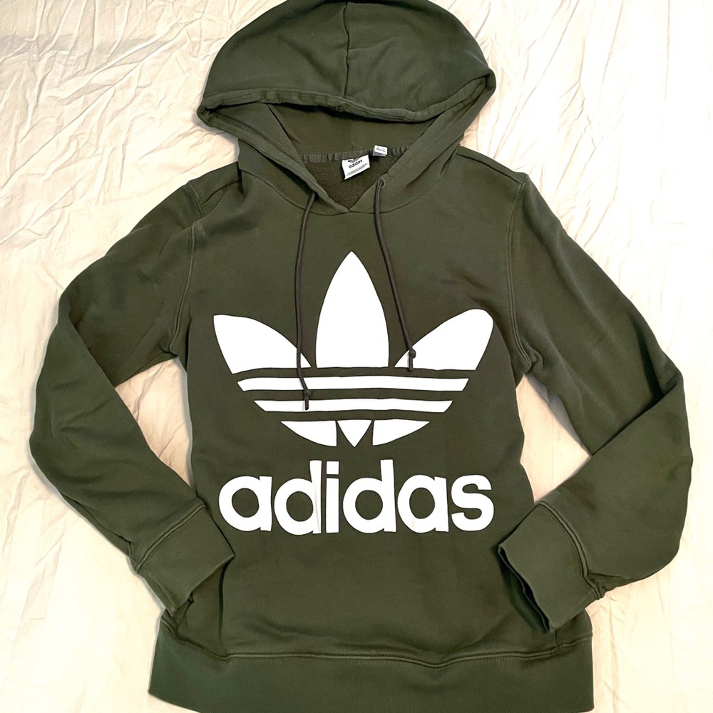 Adidas Women's Olive Hoodie- Small